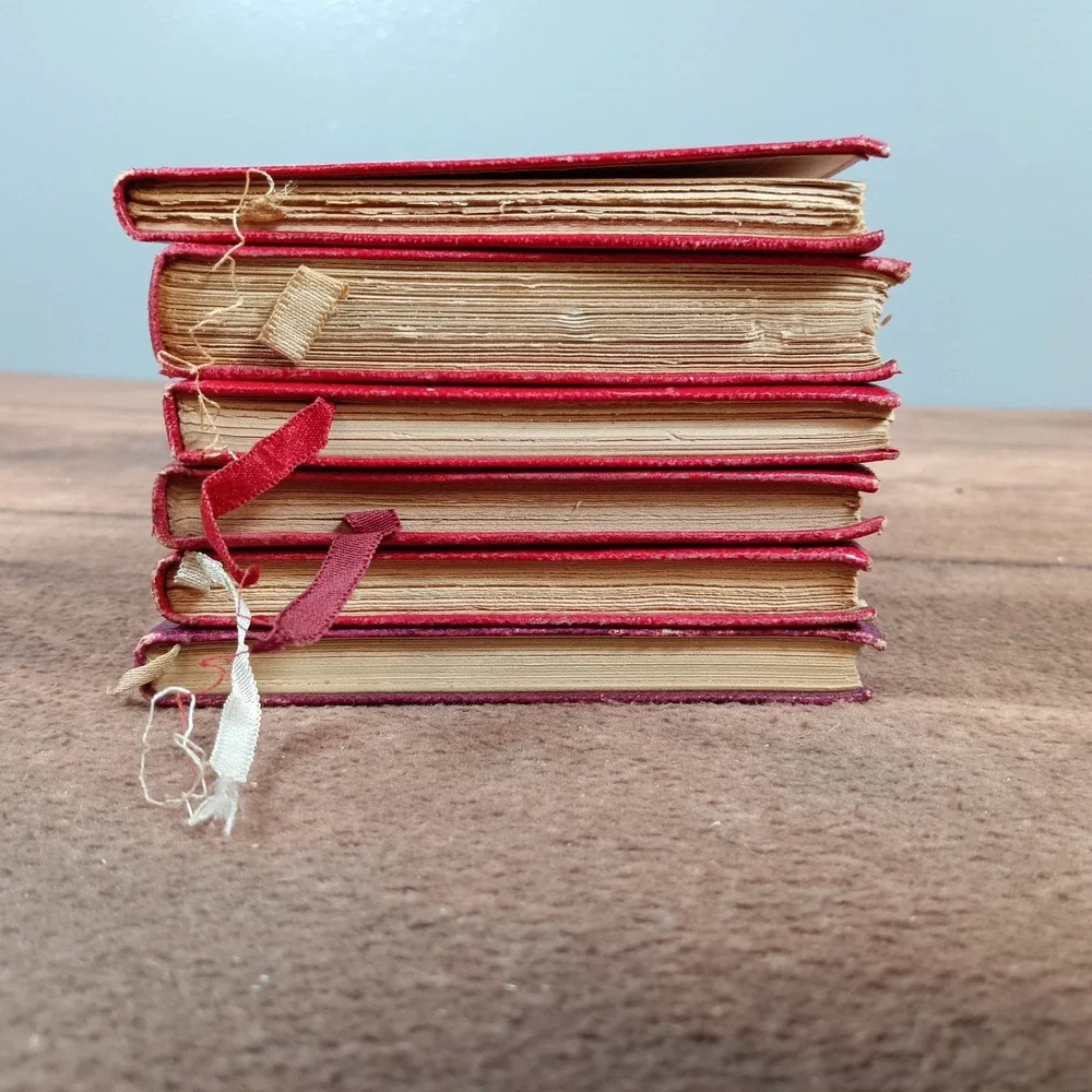 Miniature Classic Literature Books Lot of 6 Red Gold Gilded Editions